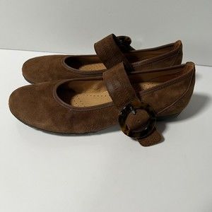 Gabor Women’s Nubuck Leather Ballet Flats Size US 8 UK 5.5 EU 38 Brown